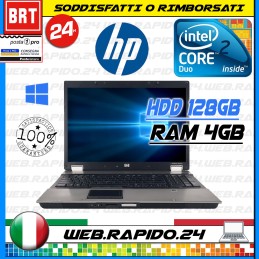 PC NOTEBOOK PORTATILE HP ELITEBOOK 8730W 17" CPU 2 DUO RAM 4GB HDD 128GB