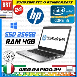 PC NOTEBOOK PORTATILE HP ELITEBOOK 840 G1 14" CPU I5 4° RAM 4GB SSD 256GB_WIN10