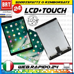 DISPLAY LCD+TOUCH SCREEN PER APPLE IPAD PRO 10.5 A1701 A1709 VETRO NERO BIANCO