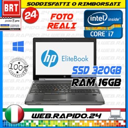 PC NOTEBOOK PORTATILE HP ELITEBOOK 8570W 15,6" CPU I7 3720QM RAM 16GB SSD 320GB 