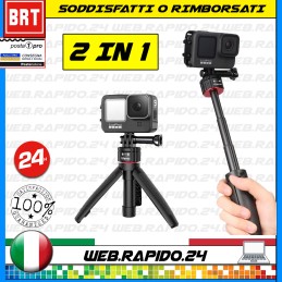 ASTA TREPPIEDE+IMPUGNATURA ULANZI 2 IN 1 TELESCOPICA ALLUNGABILE PER ACTION CAM GO PRO