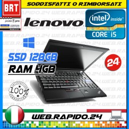 PC NOTEBOOK PORTATILE LENOVO THINKPAD X220 12,5" INTEL i5 RAM 4GB SSD 128GB