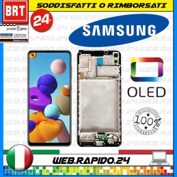 DISPLAY LCD+TOUCH SCREEN+FRAME PARI ORIGINALE PER SAMSUNG GALAXY A21S SM A217F