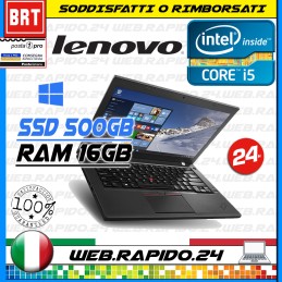 PC NOTEBOOK LENOVO THINKPAD T460 14" CPU i5-6300U RAM 16GB SSD 500GB