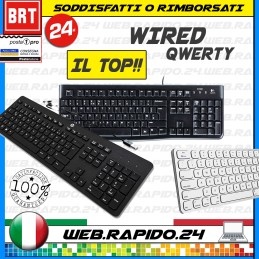 TASTIERA USB QWERTY PC DESKTOP (DELL,HP,MICROSOFT) KEYBOARD COMPUTER WINDOWS