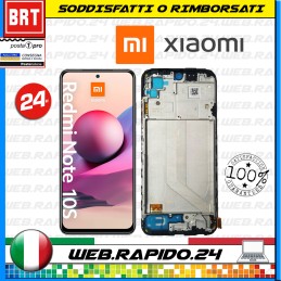 DISPLAY LCD+TOUCH+FRAME PER XIAOMI REDMI NOTE 10S M2101K7 SCHERMO VETRO