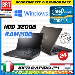 PC NOTEBOOK PORTATILE DELL PRECISION M4600 15.6" CPU I5-2520M RAM 4GB HDD 320GB