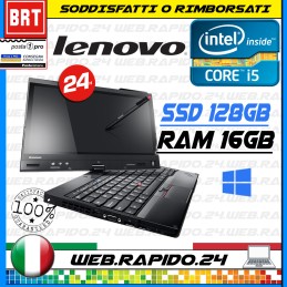 PC NOTEBOOK LENOVO THINKPAD X230 TABLET 12.5" CPU I5-3320M RAM 16GB SSD 128GB