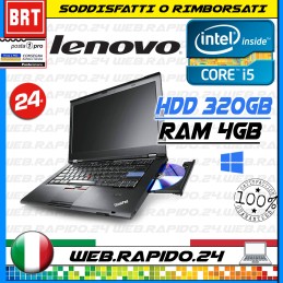 PC NOTEBOOK PORTATILE LENOVO THINKPAD T420 14" CPU i5-2430M RAM 4GB HDD 320GB