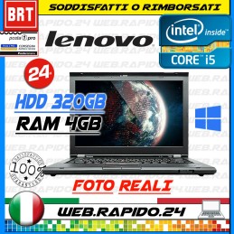 PC NOTEBOOK PORTATILE LENOVO THINKPAD T430S 14" CPU i5 4GB RAM 320GB WIN10 t430s