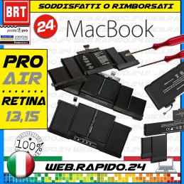 BATTERIA PER APPLE MACBOOK PRO 15" A1398 RETINA A1618 MID 2015 8600mAh RICAMBIO