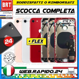 BACK COVER SCOCCA POSTERIORE COMPLETA+FLEX+FRAME PER APPLE IPHONE 8