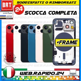 BACK COVER SCOCCA POSTERIORE VETRO+FRAME COMPLETA PER APPLE IPHONE 13 MINI