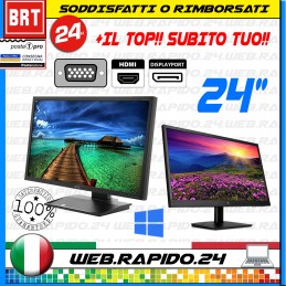 PC MONITOR SCHERMO LCD LED 24 POLLICI(DELL,HP)VGA DVI DISPLAY FULL HD 22 DESKTOP