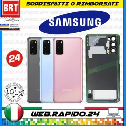 SCOCCA POSTERIORE VETRO+BIADESIVO+LENTE PER SAMSUNG S20 SM-G980F G980 BACK COVER