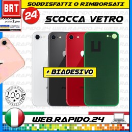 VETRO BACK COVER SCOCCA POSTERIORE PER APPLE IPHONE 8 COPRI BATTERIA BIG HOLE