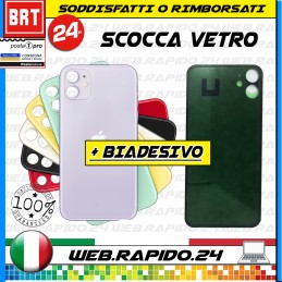 VETRO BACK COVER SCOCCA POSTERIORE PER APPLE IPHONE 11 COPRI BATTERIA BIG HOLE