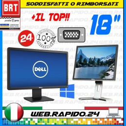 PC MONITOR SCHERMO LCD DA 18" POLLICI (DELL,HP)DVI DISPLAY DESKTOP 