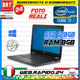 PC NOTEBOOK PORTATILE DELL LATITUDE E7270 12,5" I7 RAM 8GB SSD 128GB FULL HD