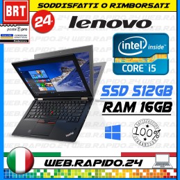 PC NOTEBOOK LENOVO THINKPAD YOGA 260 I5 12,5" RAM 16GB SSD 512GB TOUCH FULL HD!!