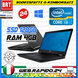 PC NOTEBOOK DELL E7450 14" CPU I3 4GB RAM SSD 128GB WIN 10 TOUCH SCREEN FULL HD