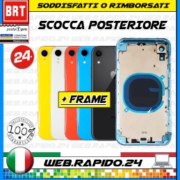 BACK COVER SCOCCA POSTERIORE VETRO+FRAME COMPLETA PER APPLE IPHONE XR TELAIO