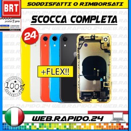 BACK COVER SCOCCA POSTERIORE COMPLETA+FLEX+FRAME X APPLE IPHONE XR TELAIO VETRO!