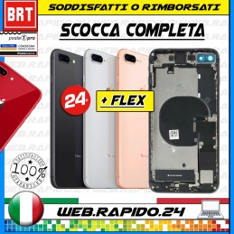 BACK COVER SCOCCA POSTERIORE COMPLETA+FLEX+FRAME PER APPLE IPHONE 8 PLUS TELAIO