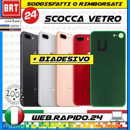 VETRO BACK COVER SCOCCA POSTERIORE x APPLE IPHONE 8 PLUS COPRI BATTERIA BIG HOLE