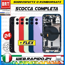 BACK COVER SCOCCA POSTERIORE COMPLETA+FLEX+FRAME X APPLE IPHONE 12 TELAIO VETRO!