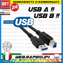 Cavo USB 2.0 A-maschio a B-maschio 1,8 mt PER STAMPANTI SERVER FOTOCAMERE NUOVO!