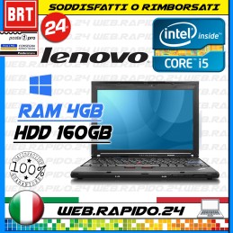 PC NOTEBOOK LENOVO THINKPAD X201 12,1" CPU I5 520M RAM 4GB HDD 160GB LEGGERE