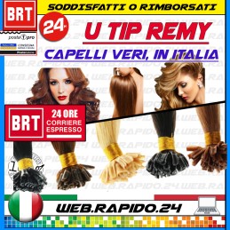 100PZ HAIR EXTENSIONS 100% CAPELLI VERI REMY CON KERATINA U TIP CHERATINA 24H!!