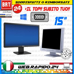 PC MONITOR SCHERMO LCD 15" POLLICI HD!! (DELL,HP,EIZ) HDMI DISPLAY DESKTOP !! 17