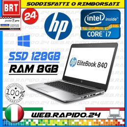 PC NOTEBOOK PORTATILE HP ELITEBOOK 840 G1 I7-4600U 14" RAM 8GB SSD 128GB WIN10