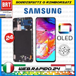 DISPLAY SS TOUCH+SCREEN+FRAME SAMSUNG GALAXY A70 SM-A705 F VETRO NERO