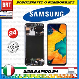 DISPLAY LCD+TOUCH SCREEN+FRAME PER SAMSUNG GALAXY A30S SM-A307 FN/DS SCHERMO VETRO...