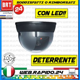 TELECAMERA DI VIDEOSORVEGLIANZA FINTA CON LED LAMPEGGIANTE DI SICUREZZA CUPOLA 