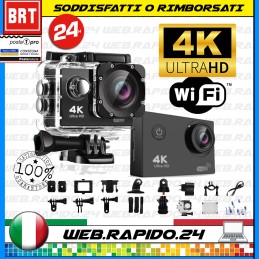 ACTION CAM VIDEOCAMERA 4K SUBACQUEA ULTRA HD SPORT CAMERA GOPRO 16MP_24H