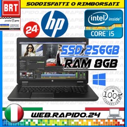 PC NOTEBOOK PORTATILE HP ZBOOK G2 17 15.6" i5-5300U RAM 8GB SSD 256GB _24H!!