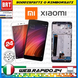 DISPLAY LCD+TOUCH SCREEN+FRAME PER XIAOMI REDMI NOTE 4 SCHERMO VETRO NERO BIANCO