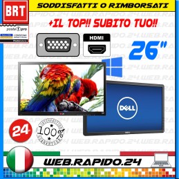 PC MONITOR SCHERMO LCD LED 26 POLLICI(DELL,HP)VGA DVI DISPLAY FULL HD DESKTOP 23