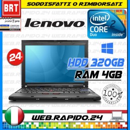 PC NOTEBOOK PORTATILE LENOVO THINKPAD X200 12,1" CPU DUO RAM 4GB HDD 320GB WIN10