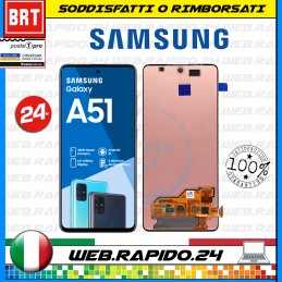 DISPLAY LCD+TOUCH SCREEN SS SAMSUNG GALAXY A51 SM-A515 A515F SCHERMO VETRO NERO