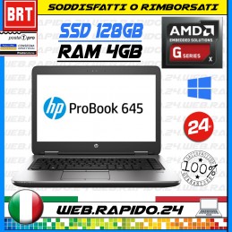 PC NOTEBOOK PORTATILE HP ELITEBOOK 645 G1 14" AMD A8-5550M RAM 4GB SSD 128GB