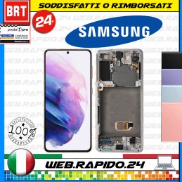 D33_DISPLAY LCD+TOUCH+FRAME OLED PER SAMSUNG GALAXY S21 5G G991 SCHERMO NERO 