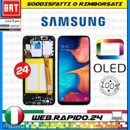 DISPLAY LCD+TOUCH SCREEN+FRAME OLED SAMSUNG GALAXY A20E SM-A202 SCHERMO VETRO