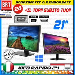 PC MONITOR SCHERMO LCD DA 21" POLLICI (DELL,HP)VGA DVI DISPLAY DESKT OTTIMO 22