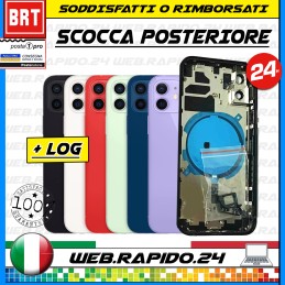 BACK COVER SCOCCA POSTERIORE VETRO+FRAME COMPLETA PER APPLE IPHONE 12 TELAIO