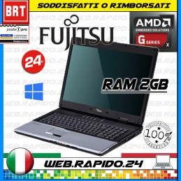 PC NOTEBOOK PORTATILE FUJITSU AMILO XA 1526 17" CPU DUO RAM 4GB SSD 240GB 